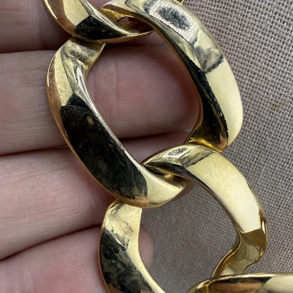 Vintage Estate Chunky Necklace Gold Tone Heavy 80s Chain 17